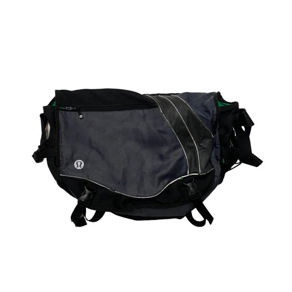 Lululemon Crossbody Messenger Bag Gray Green Black 19
